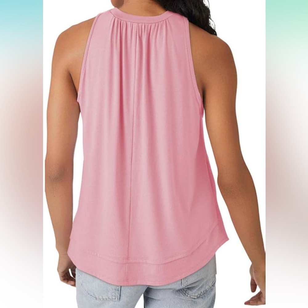 ⭐️Women’s pink summer pleated casual tank top - Picture 2 of 6